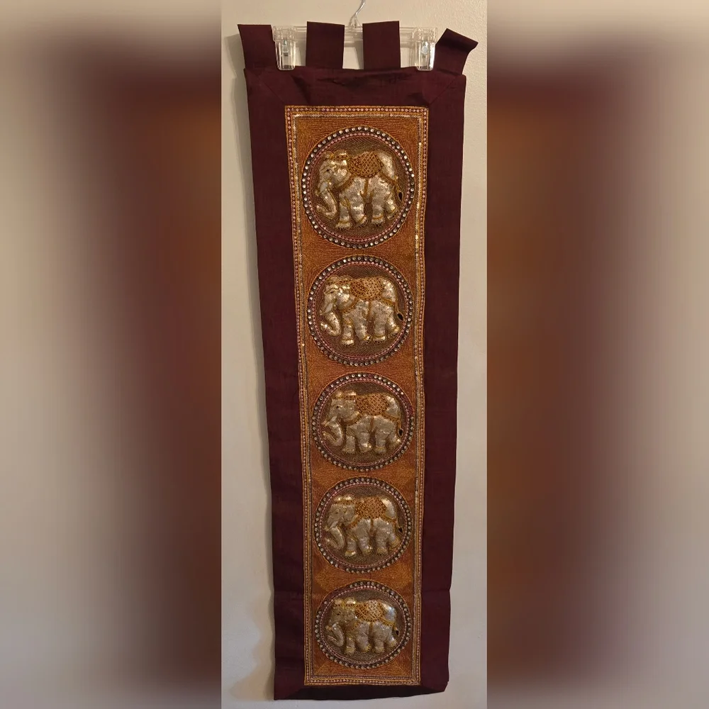 Vintage Thai Kalaga Hanging Tapestry Embroidery Sequins Asian Art Decor 58